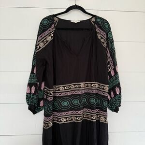 Nema Women’s M/L Black Embroidered Dress NWOT